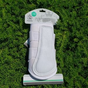 Requisite White Neoprene Brushing Boots NEW w/ Adj. Strap Closures Cob Size